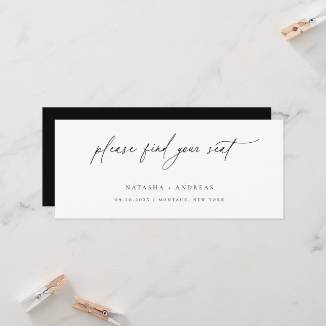 Minimalist Wedding Table Seating Card Header (Front/Back In Situ)