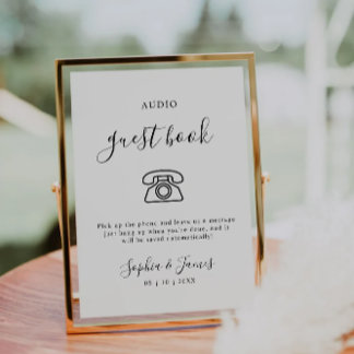 Minimalist Wedding Telephone Guestbook Sign Invitation