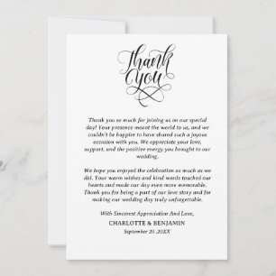 Minimalist Wedding  Thank You Card