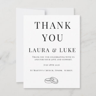 Minimalist Wedding Thank You Card | Editable