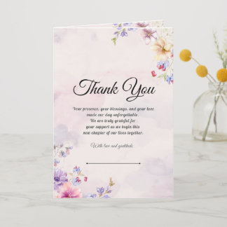 Minimalist Wedding Thank You Card – Folded Style