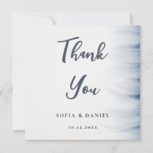 Minimalist Wedding Thank You Card with Ink Accent