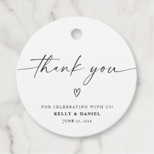 Minimalist Wedding Thank You Favour Tags