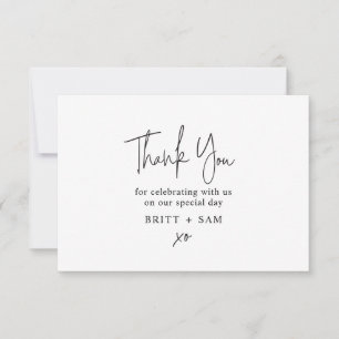 Minimalist Wedding Thank You Handwritten Script Card