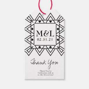 Minimalist Wedding Thank You Heart Deco Logo Gift Tags