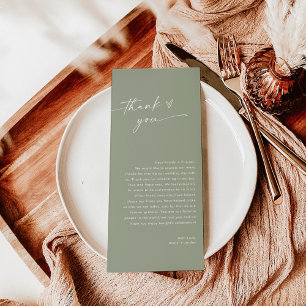 Minimalist Wedding Thank You Note, Boho Greenery