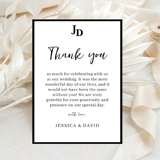 Minimalist Wedding Thank You Note Enclosure Card (Creator Uploaded)