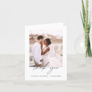 Minimalist Wedding Thank You Photo Simple