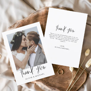 Minimalist Wedding Thank You Photo Simple