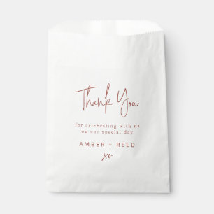 Minimalist Wedding Thank You Terracotta Copper Favour Bags
