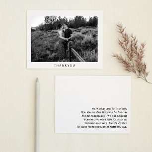 Minimalist wedding thankyou card with Photo