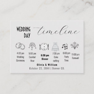 Minimalist Wedding Timeline Details Enclosure Card