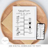 Minimalist Wedding Timeline Insert | Custom Events