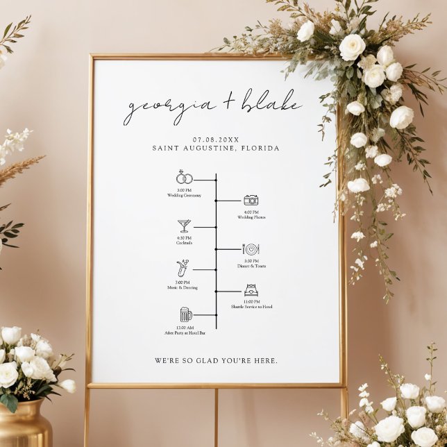 Minimalist Wedding Timeline Welcome Poster (Creator Uploaded)