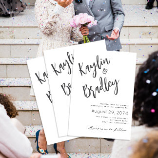 Minimalist Wedding Together with Parents Invitation
