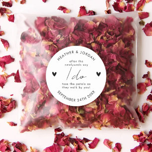 Minimalist Wedding Toss Me Confetti Favour  Classic Round Sticker