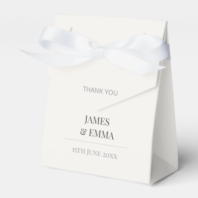 minimalist Wedding | Warm Ivory Favour Box (Front Side)