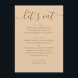 Minimalist Wedding | Warm Peach Sand Modern Dinner Menu<br><div class="desc">A wedding menu card designed to present your meal in a clear and organized way. The layout keeps each course easy to follow, so guests can quickly see what’s being served. It’s simple, structured, and works well for both plated dinners and curated menus. The warm peach sand tone adds a...</div>