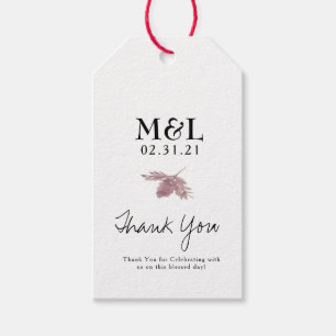 Minimalist Wedding Watercolor Leaf Sprig Gift Tags