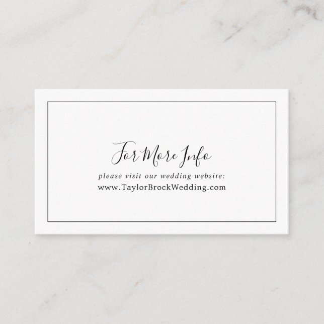 Minimalist Wedding Website Enclosure Card (Front)