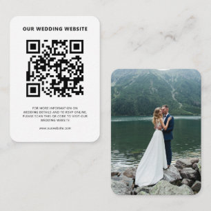 Minimalist Wedding Website QR Code RSVP Photo Enclosure Card