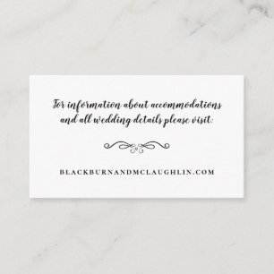 Minimalist Wedding Website Typography Enclosure Card
