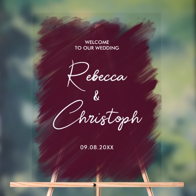 Minimalist wedding welcome acrylic sign (Neutral)