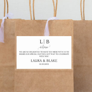 Minimalist Wedding Welcome Bag For Hotel Guests Rectangular Sticker