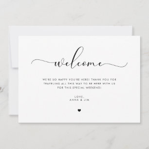 Minimalist Wedding Welcome Bag Insert Card