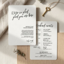 Minimalist Wedding Welcome Bag Insert