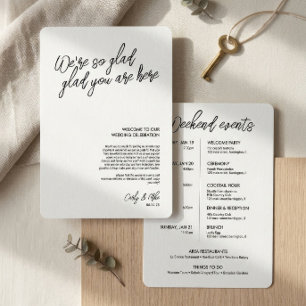 Minimalist Wedding Welcome Bag Insert Programme