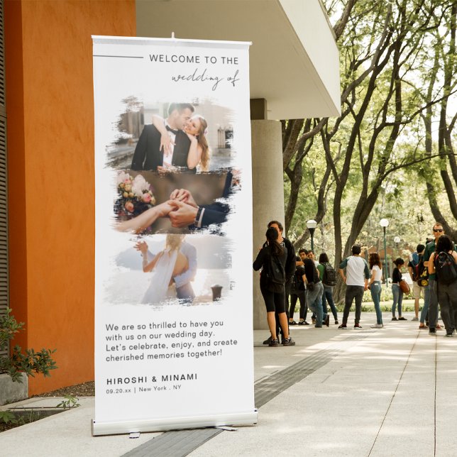 Minimalist Wedding Welcome Custom Photos Retractable Banner (Creator Uploaded)