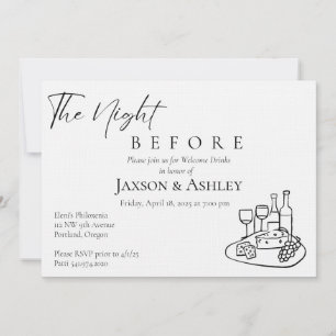 Minimalist Wedding Welcome Drinks Invitation