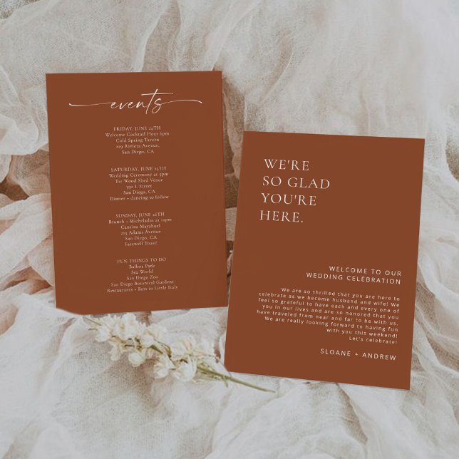 Minimalist Wedding Welcome Letter and Events Card (Creator Uploaded)