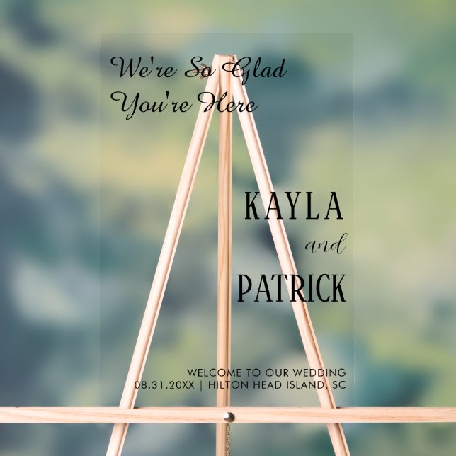 Minimalist Wedding Welcome Modern Wedding Entrance Acrylic Sign (Neutral)