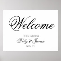 Minimalist Wedding Welcome Poster Paper Signage
