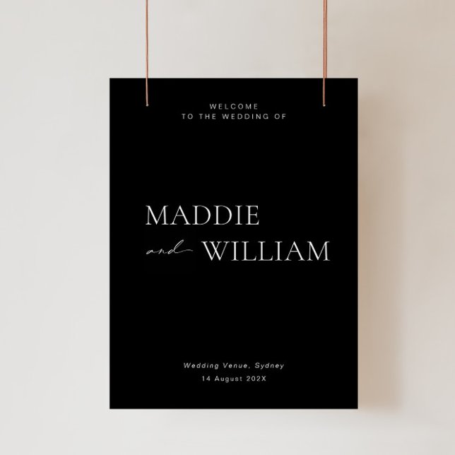 Minimalist Wedding Welcome Sign in Black (Creator Uploaded)