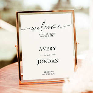 Minimalist Wedding Welcome Sign   Modern Welcome
