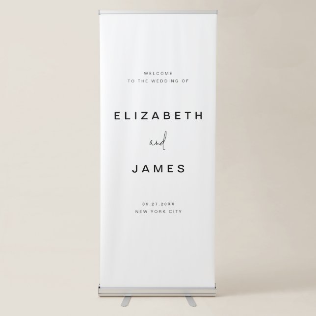 Minimalist Wedding Welcome Sign Vertical Banner (Front)