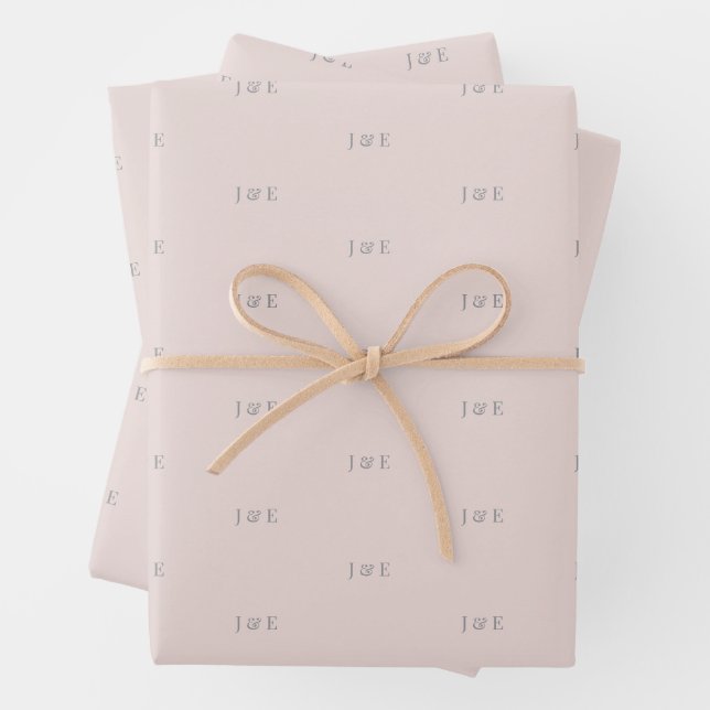 Minimalist Wedding Wrapping Paper | Warm Blush (In situ)
