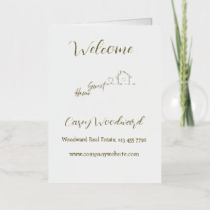 Minimalist Welcome Home Client Appreciation Foil Holiday Card