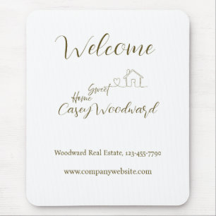 Minimalist Welcome Home Client Appreciation Mouse Mat