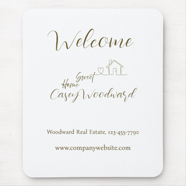 Minimalist Welcome Home Client Appreciation Mouse Mat (Front)