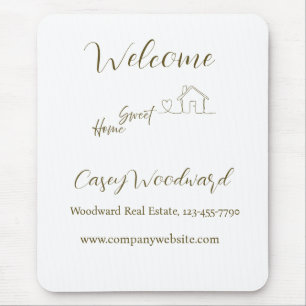 Minimalist Welcome Home Client Appreciation Mouse Mat