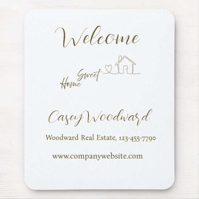 Minimalist Welcome Home Client Appreciation Mouse Mat (Front)