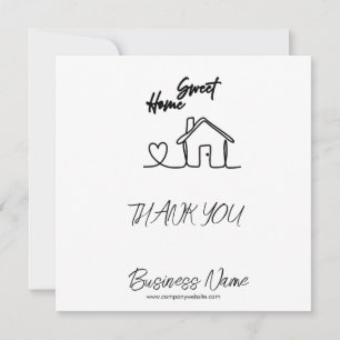 Minimalist Welcome Home Client Appreciation Thank You Card