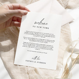 Minimalist Welcome Itinerary Thank You Card