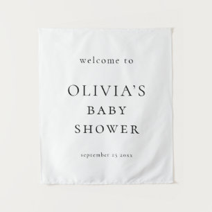 Minimalist Welcome to Baby Shower Fabric Sign Tapestry