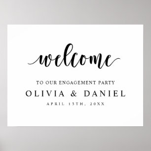 Minimalist Welcome To Our Engagement Party Poster