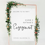 Minimalist Welcome to Our Engagement Sign<br><div class="desc">Elegant simple welcome sign will be great for engagement celebration. Sign can be personalised with the bride's and groom's names,  date and place of event or any other details. You can also change font and background colours,  or add couple's photo or any other image to the background.</div>